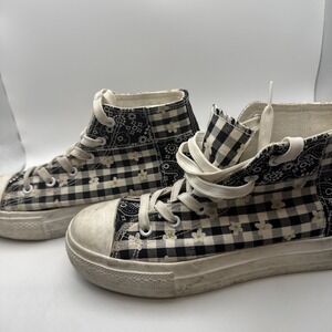 Ensue black and white‎ high top sneakers size 5